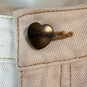 Carhartt Girls White Denim Bermuda Work Shorts Size 14 Cotton